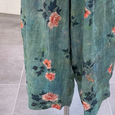 플라워 나염 와이드 팬츠