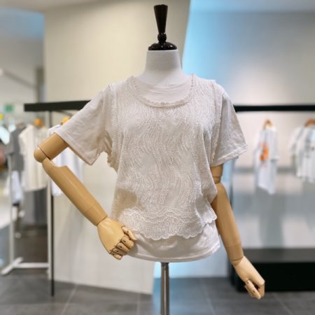 시스루 레이스 세트 티셔츠