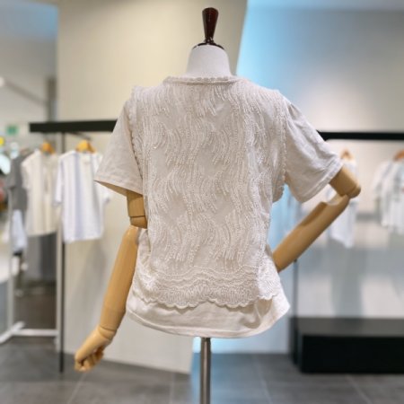 시스루 레이스 세트 티셔츠