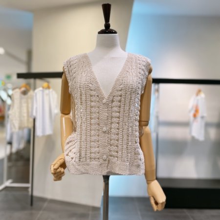 레이스 단추 조끼