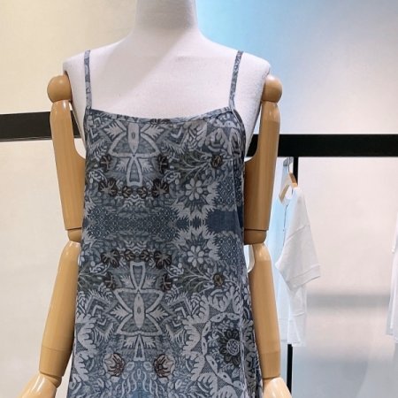 에스닉 슬리브 리스 원피스