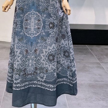 에스닉 슬리브 리스 원피스