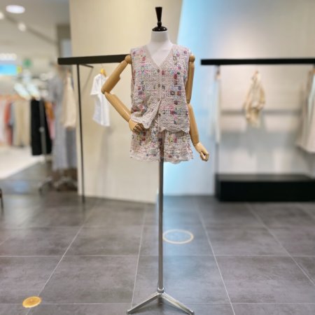 크로쉐 베스트 반바지 세트