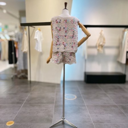 크로쉐 베스트 반바지 세트