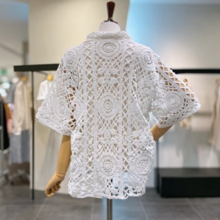 펀칭 레이스 가디건