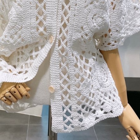 펀칭 레이스 가디건