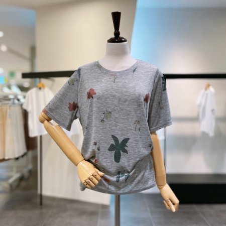 리프 나염 반팔 티셔츠