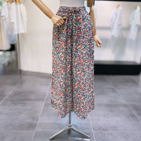 포인트 나염 와이드 팬츠