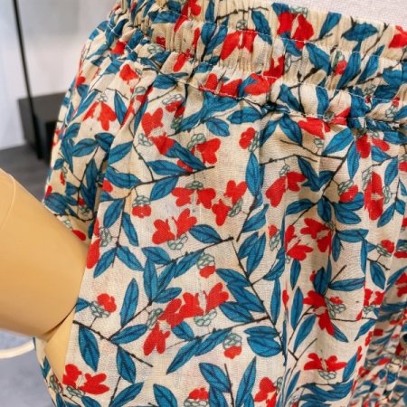 포인트 나염 와이드 팬츠