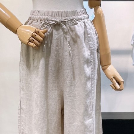 와이드 밴딩 린넨 팬츠
