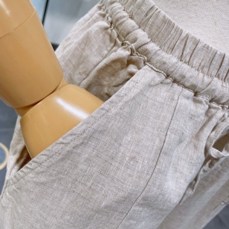 와이드 밴딩 린넨 팬츠