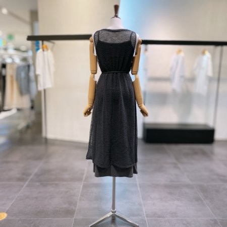 그물 민소매 레이어드 원피스