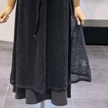 그물 민소매 레이어드 원피스