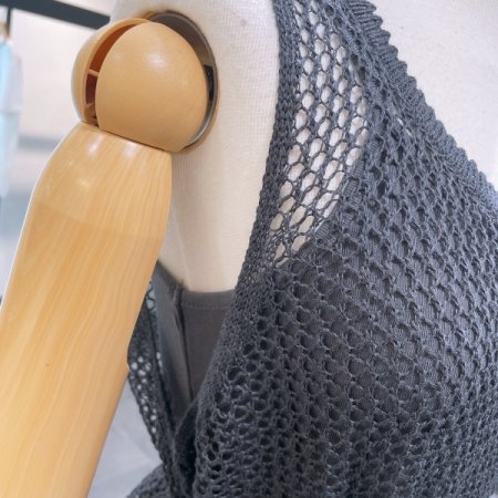 그물 민소매 레이어드 원피스