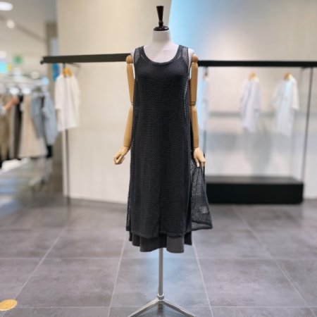 그물 민소매 레이어드 원피스