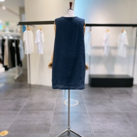 슬리브 리스 린넨 원피스