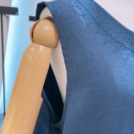 슬리브 리스 린넨 원피스