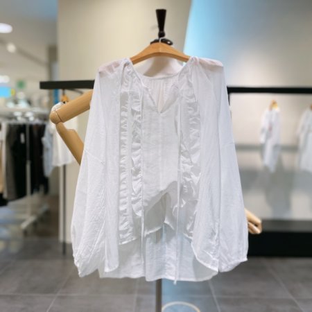 셔링 러플 블라우스