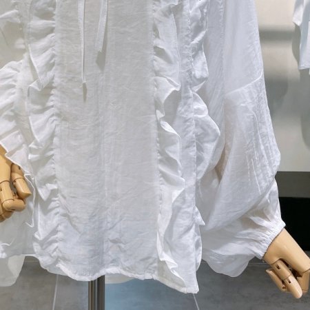 프릴 리본 블라우스