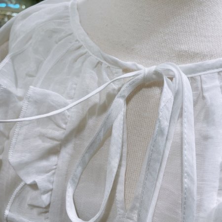 프릴 리본 블라우스