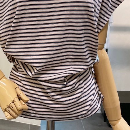 배색 스트라이프 티셔츠