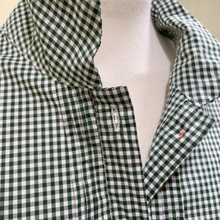 체크 9부 소매 셔츠