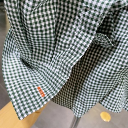 체크 9부 소매 셔츠