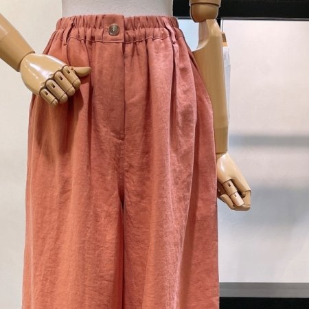 포인트 린넨 턱 팬츠