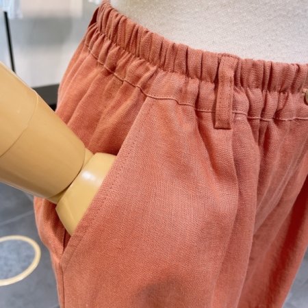 포인트 린넨 턱 팬츠