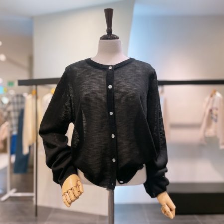 리본 긴팔 가디건