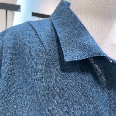 린넨 롱 셔츠 원피스