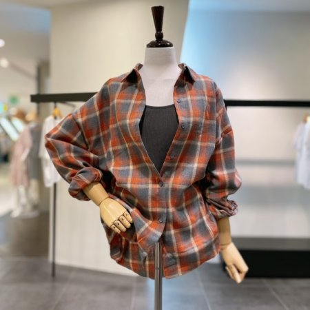 포인트 체크 컬러 셔츠