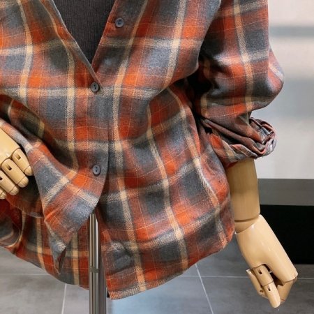 포인트 체크 컬러 셔츠