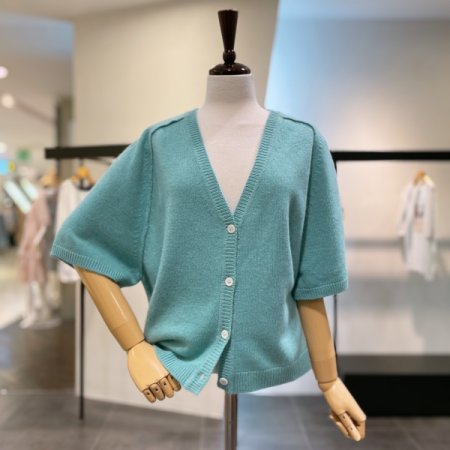 울 하프 가디건