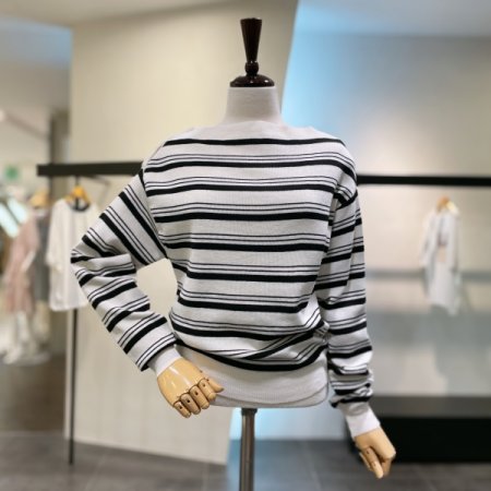 보트넥 단가라 니트