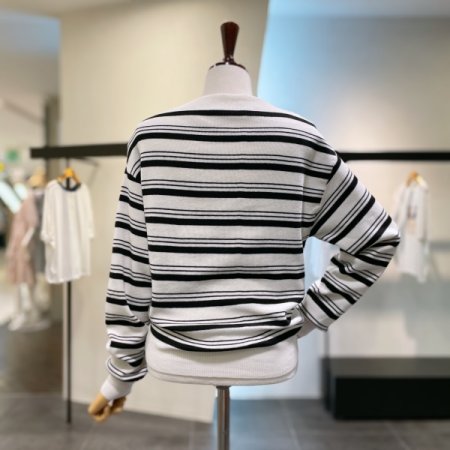 보트넥 단가라 니트