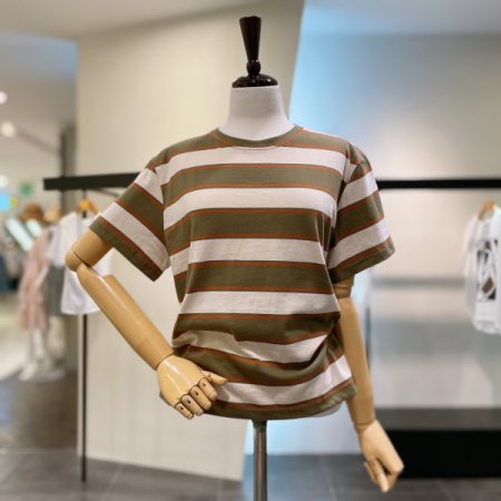 배색 스트라이프 티셔츠