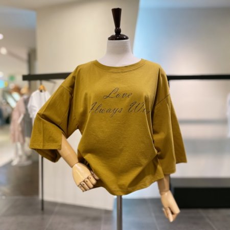 소매 슬릿 티셔츠