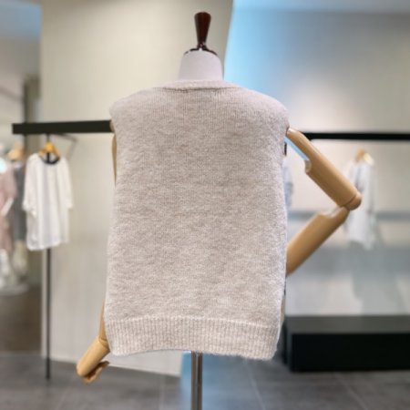 플라워 자수 니트 조끼