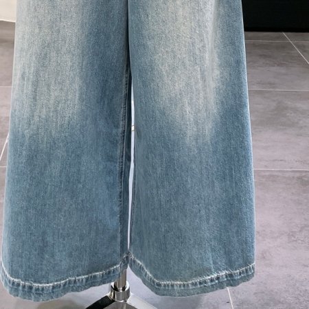 워싱 와이드 데님 팬츠