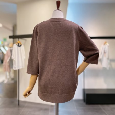 사이드 슬릿 브이 니트