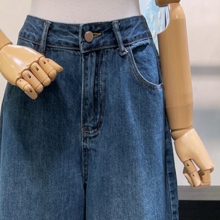 스트레이트 롤업 데님 팬츠