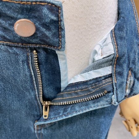 스트레이트 롤업 데님 팬츠