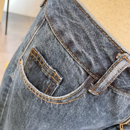 스트레이트 롤업 데님 팬츠