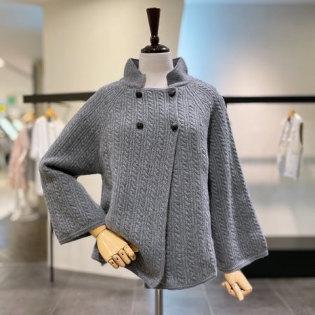 플레어 꽈배기 가디건