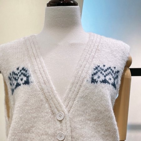 패턴 니트 조끼