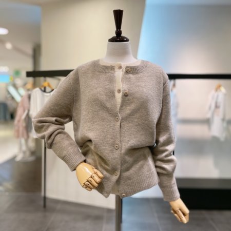 이중 배색 가디건