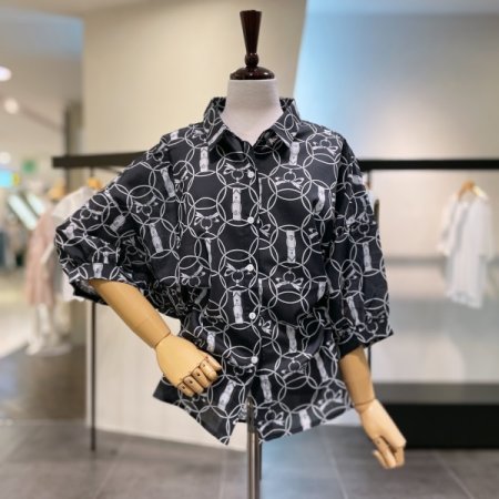 패턴 볼륨 셔츠