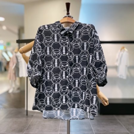 패턴 볼륨 셔츠