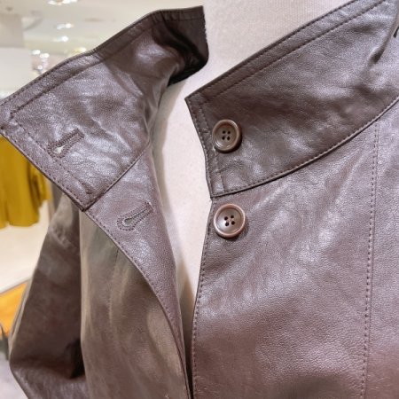 하이넥 레더 점퍼